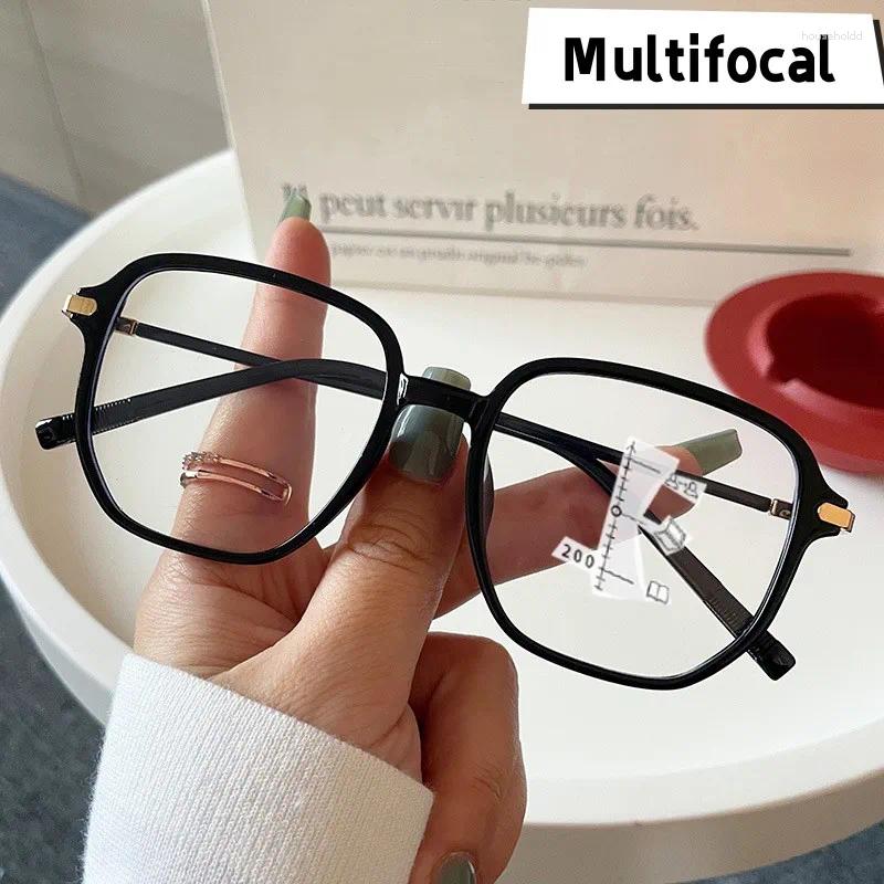 Sunglasses Classic Square Blue Light Blocking Multifocal Reading Glasses Retro ProgressiveB Men Women Near Far Bifocal Eyeglasses