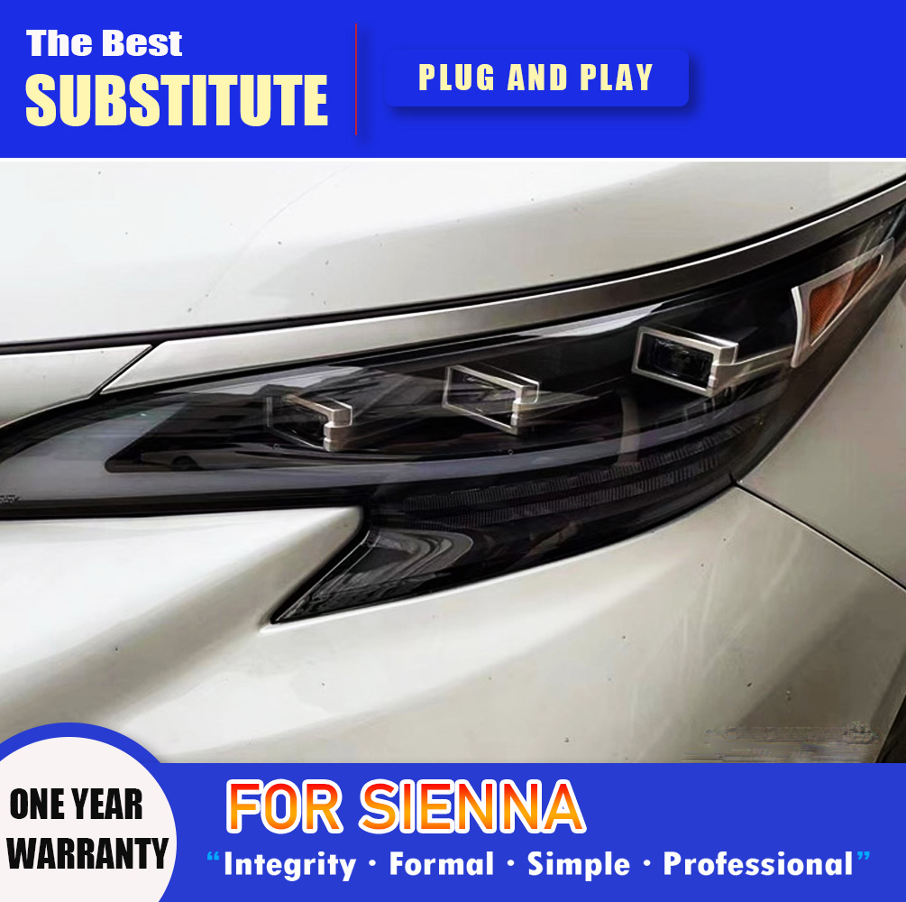Car Accessories DRL Daytime Running Light Front Lamp For Toyota Sienna LED Headlight Assembly 21-22 Streamer Turn Signal Indicator