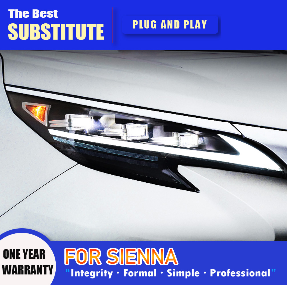 Car Accessories DRL Daytime Running Light Front Lamp For Toyota Sienna LED Headlight Assembly 21-22 Streamer Turn Signal Indicator