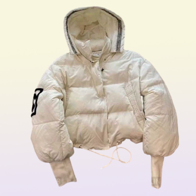 Womans Designer Down Jacket Autumn And Winter Women Puffer Jackets Coat Embroidery C Lapel Hooded Zipper Casual Short Smal