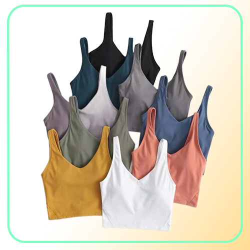 Gym tank Clothes Women039s Underwear Yoga Sports Bra Back Bodybuilding All Match Casual Push Up Align bra Crop Tops Running Fit