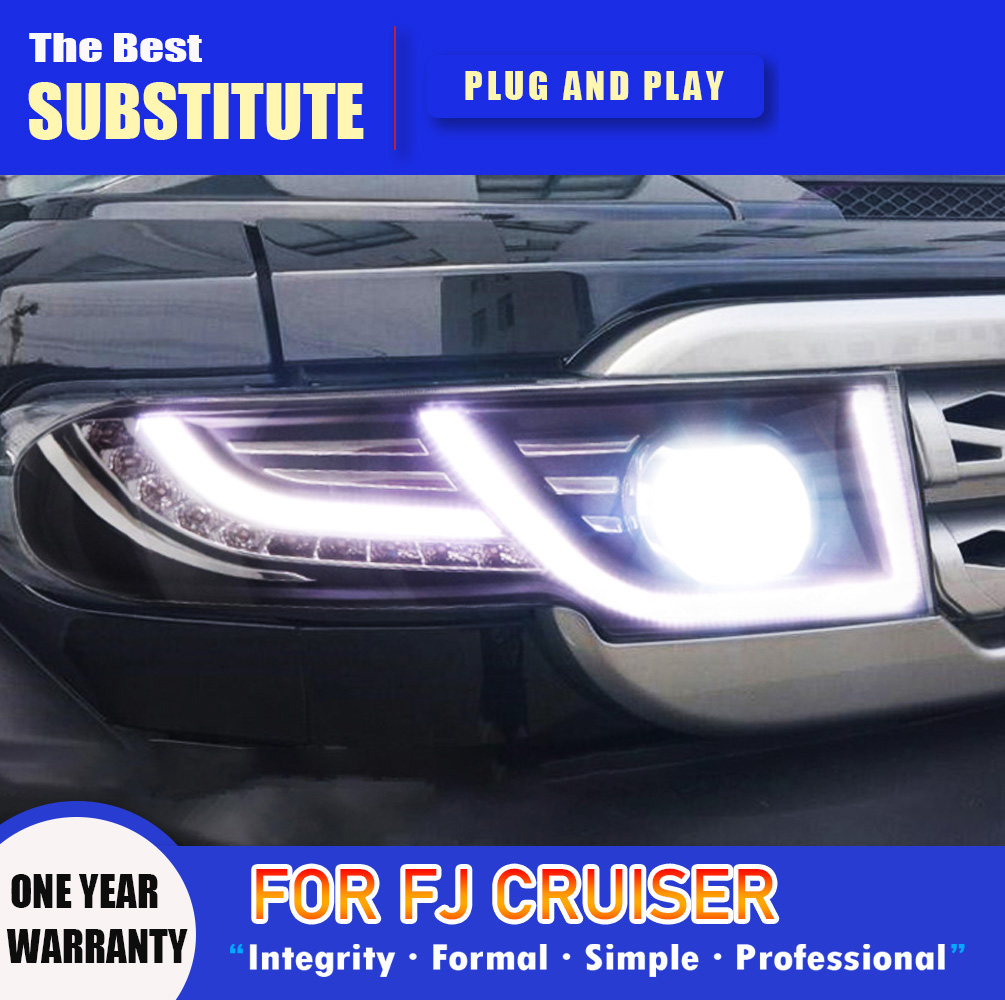 For Toyota FJ Cruiser LED Headlight Assembly 07-16 Dynamic Streamer Turn Signal Indicator Daytime Running Light Car Accessories Front Lamp