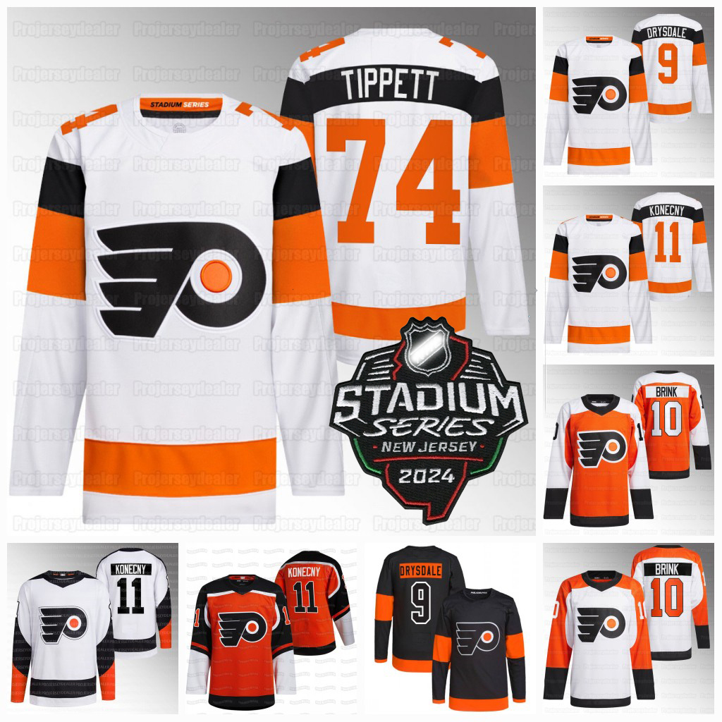 10 Bobby Brink 2024 Stadium Series Flyers Jerseys Jamie Drysdale Owen Tippett Travis Konecny Travis Sanheim Hathaway Joel Farabee Couturier Atkinson Philadelphia