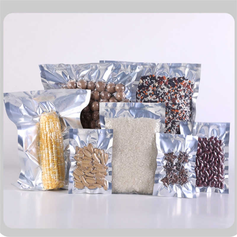 Flat Foods Vacuum Aluminum Foil Packaging Bags Mylar Open Top Heat Seal Package Pouch For Snack Dried Fruit Kernels Coffee Bean Rice Tea Ziploc Freeze