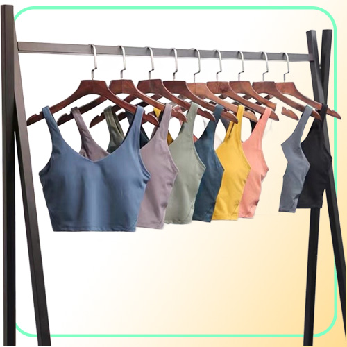 Gym tank Clothes Women039s Underwear Yoga Sports Bra Back Bodybuilding All Match Casual Push Up Align bra Crop Tops Running Fit