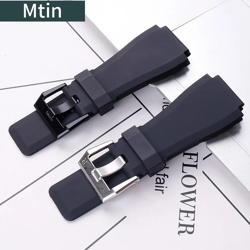 Rubber strap men's pin buckle watch accessories For Bell Ross BR01 24mm outdoor sports waterproof wristband ladies Watchbands 240124 - view 5