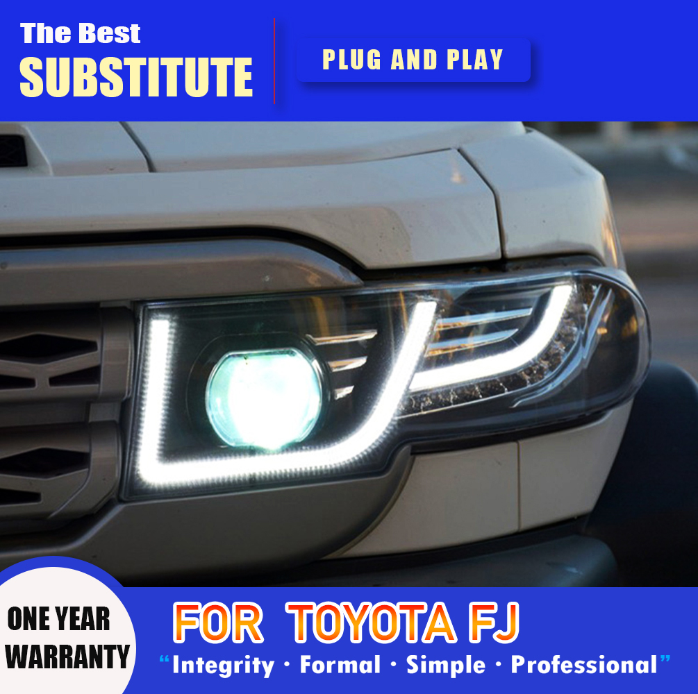 For Toyota FJ Cruiser LED Headlight Assembly 07-16 Dynamic Streamer Turn Signal Indicator Daytime Running Light Car Accessories Front Lamp