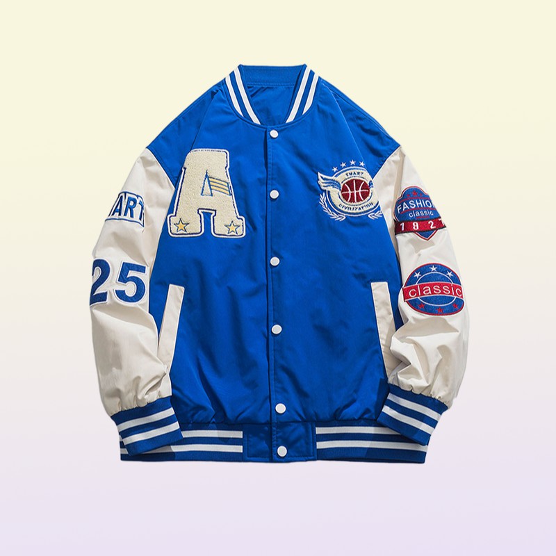 Mens Jackets Thin Light Letterman A Embroidery Patchwork Stadium Award University Men Baseball Bomber Jacket Unisex Women Varsity