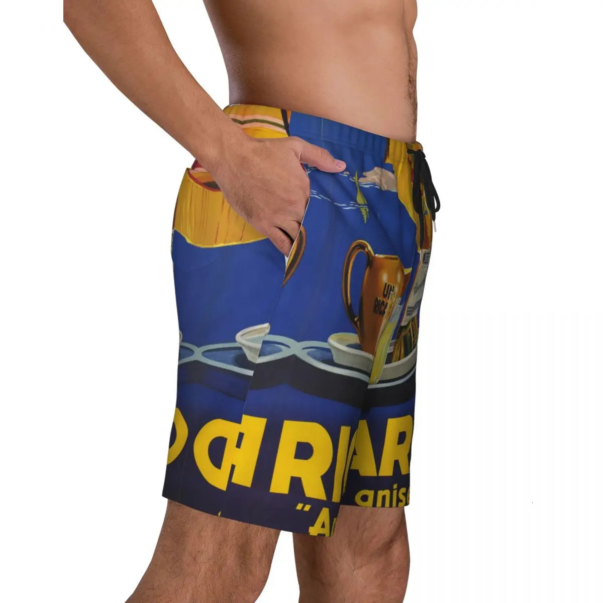 Summer Beach Pants Ricard Aperitif Anise Board Shorts France Vintage Poster Swimwear Sunga Boxer Briefs 240129