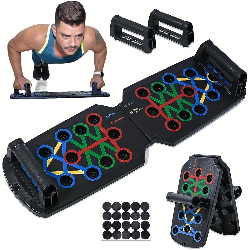 Portable Multifunctional Push-up Board Set With Handles Foldable Fitness Equipment For Chest Abdomen Arms And Back Training 240123