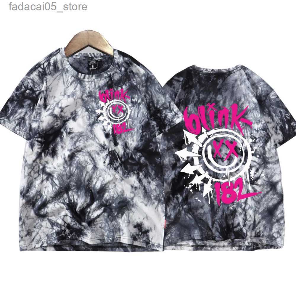 Men's T-Shirts World Tour 2024 Blink 182 Fan Shirts Tie Dye Round Neck Short Sleeve Man Woman T-Shirt Fans Gift Q240131