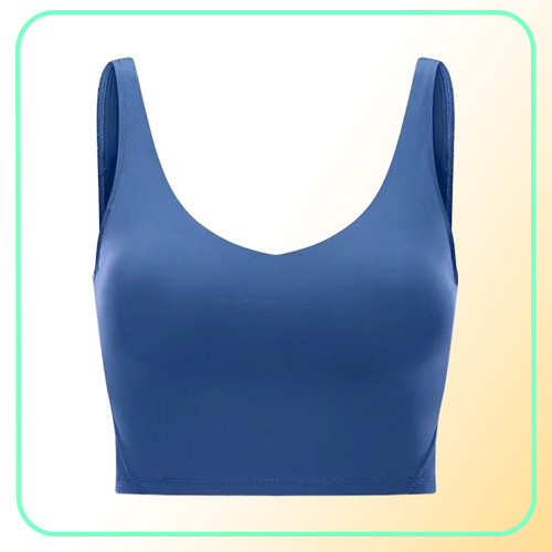 Gym tank Clothes Women039s Underwear Yoga Sports Bra Back Bodybuilding All Match Casual Push Up Align bra Crop Tops Running Fit
