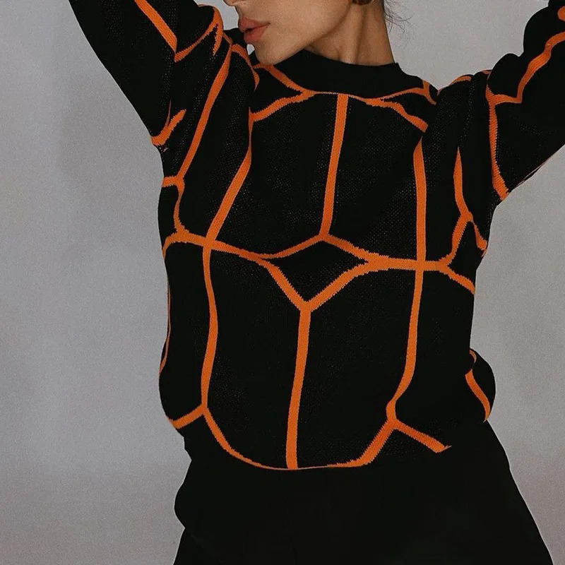 Knitted Pullover Oneck Thick Women s Sweater Casual Long Sleeve Loose Blouse Autumn Winter Female Tops 240130