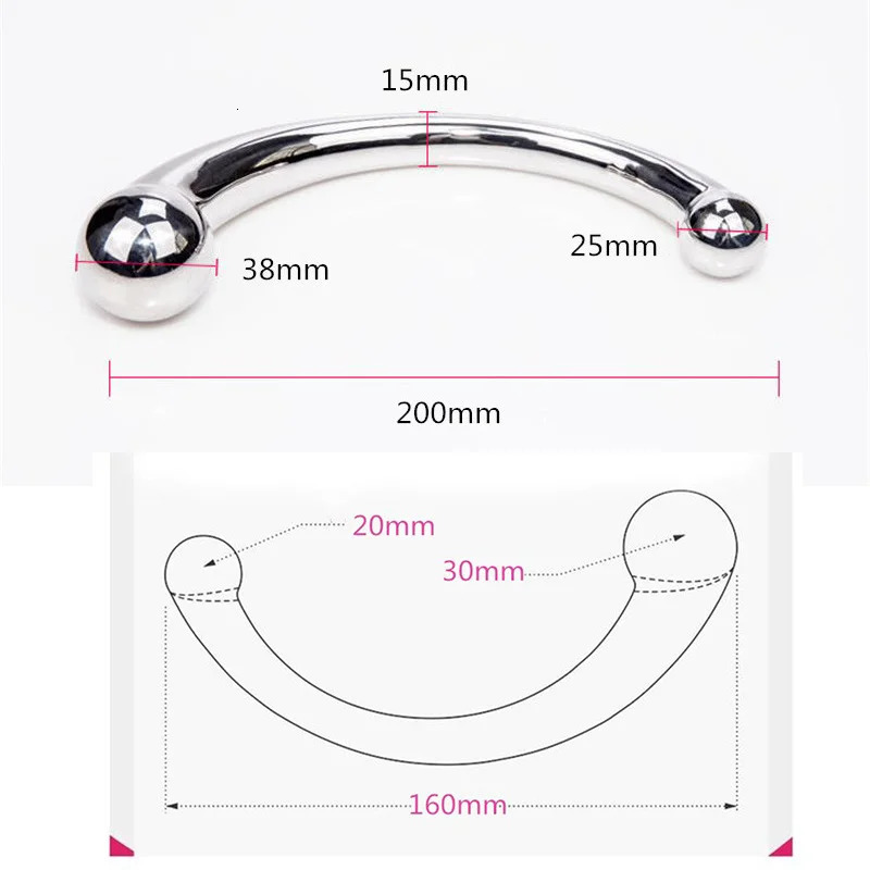 Double Ended Stainless Steel G Spot Wand Massage Stick Pure Metal Penis P-Spot Stimulator Anal Plug Dildo Sex Toy for Women Men 240129