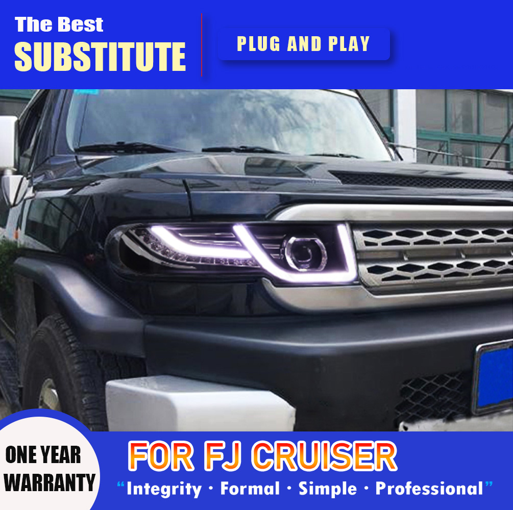 For Toyota FJ Cruiser LED Headlight Assembly 07-16 Dynamic Streamer Turn Signal Indicator Daytime Running Light Car Accessories Front Lamp
