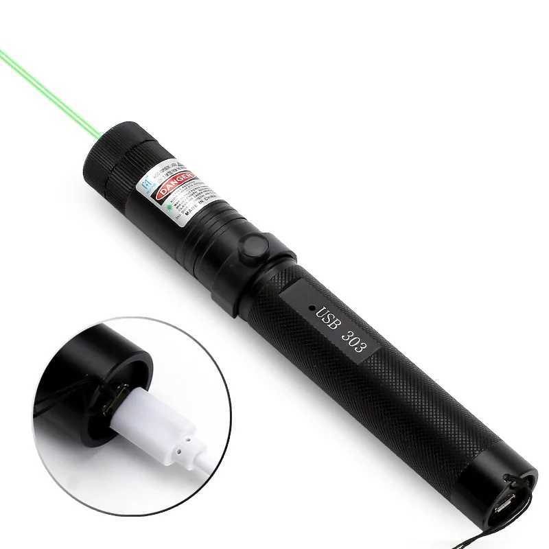 Laser Sight USB Charging 303 Laser Pointer 532nm 5mw High Power Laser Equipment Burning Pen Long-distance Irradiation B240801