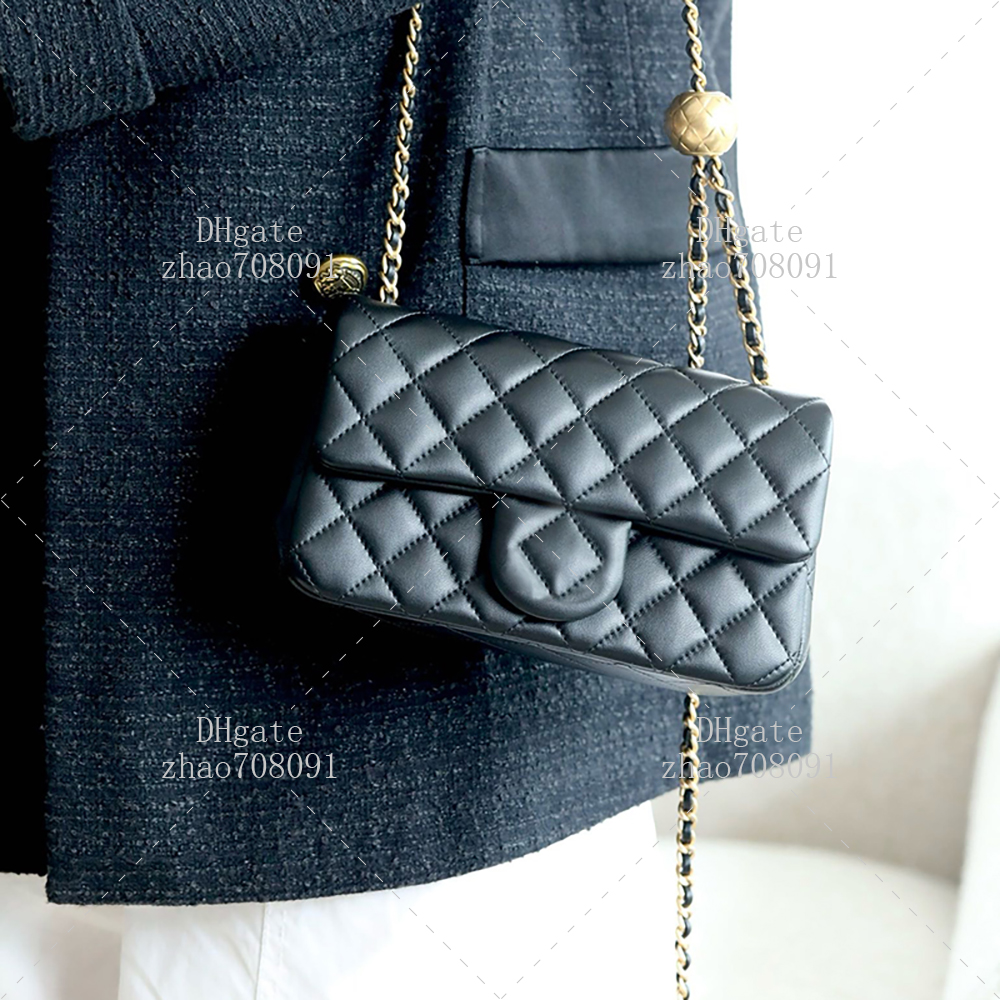 designer bag Golden ball flap bag Top Quality 20cm sheepskin woman shoulder bag luxury crossbody bag With box C004