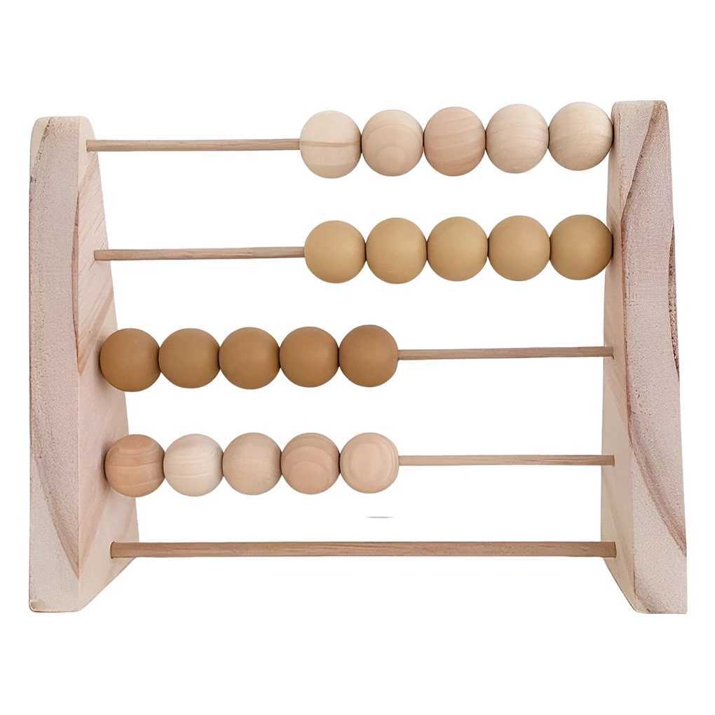 Wood Abacus Toy for Kids Room Desktop Decoration Baby Early Learning Math Educational Toy Natural Wood Nursery Decor Y240801