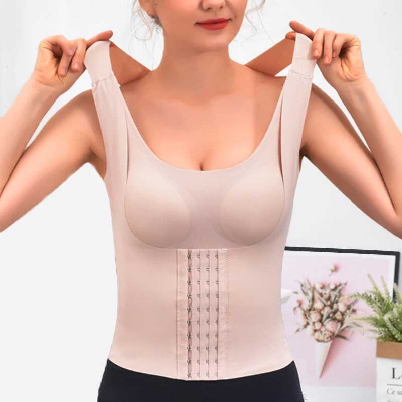 CXZD Women Shapewear Padded Tummy Control Tank Top Corset Slimming Camisole Sheath Body Shaper Bra Posture Corrector Compression W250120