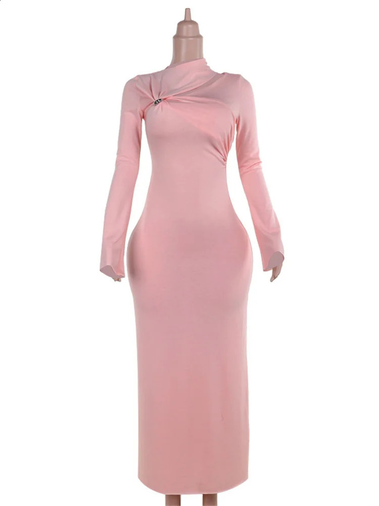 Tossy Off-Shoulder Fashion Elegant Maxi Dress For Women Long Sleeve High Waist Patchwork Slim Dress Female Solid Long Dress 240731