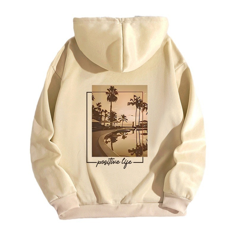 New urban style fashion printed hoodie for autumn winter, hooded back with collar and plush top F8.1#25
