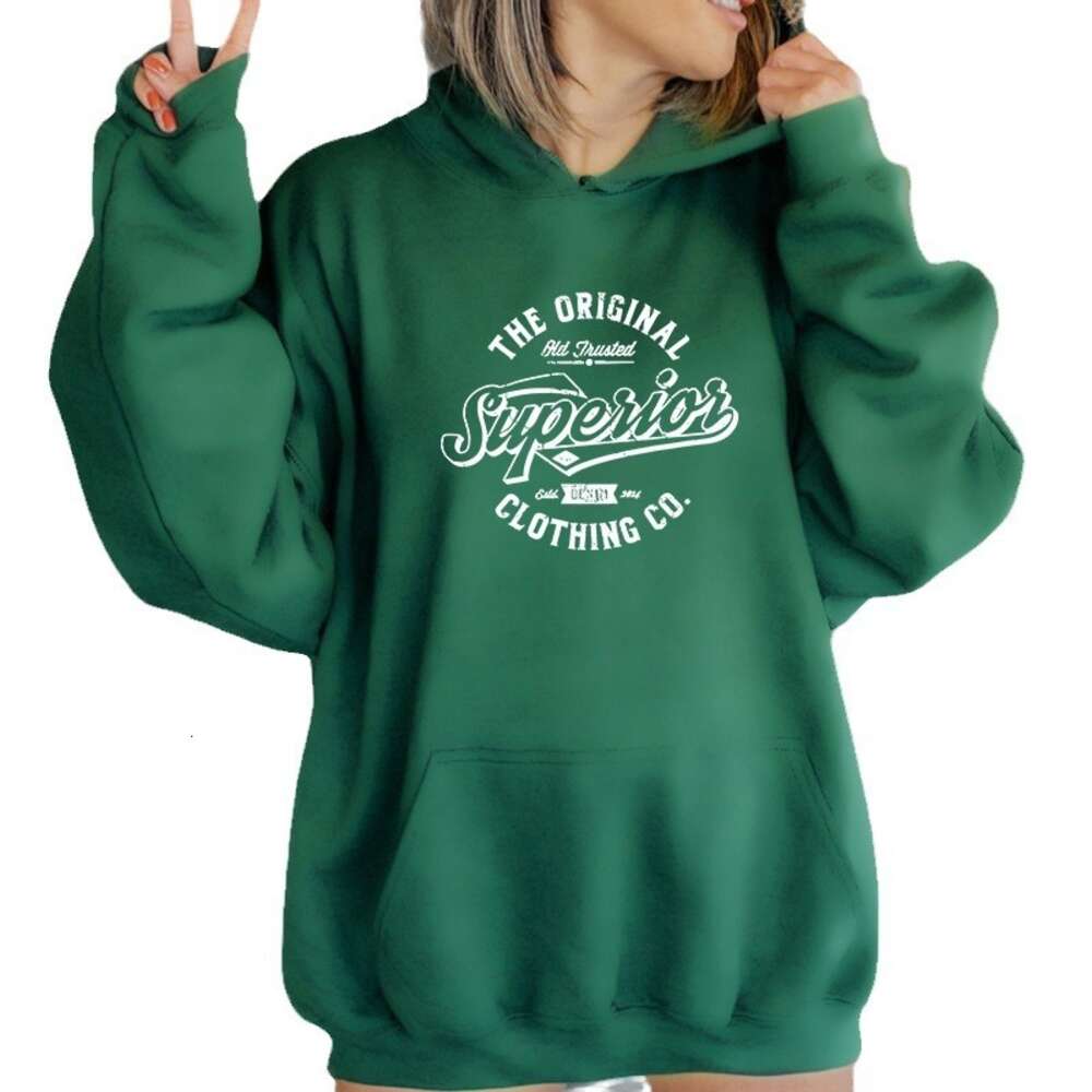 European and American Ins trendy women's hoodie with personalized printed letters, women's hooded fleece hoodie F8.1#30