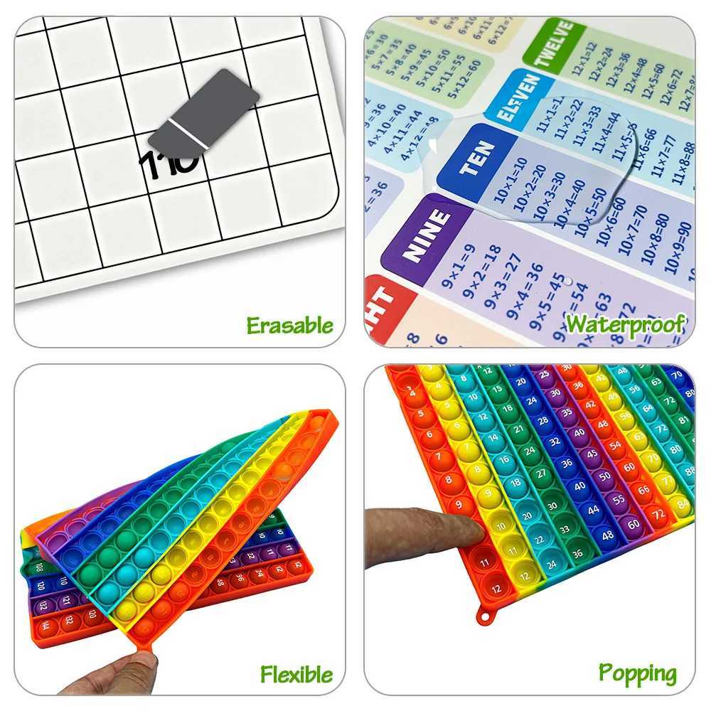 Multiplication Games Pop Toy Erasable Card Pen Quick Push Pop Math Learning Writing Games Educational Stationery for Kid Pupil Y240801