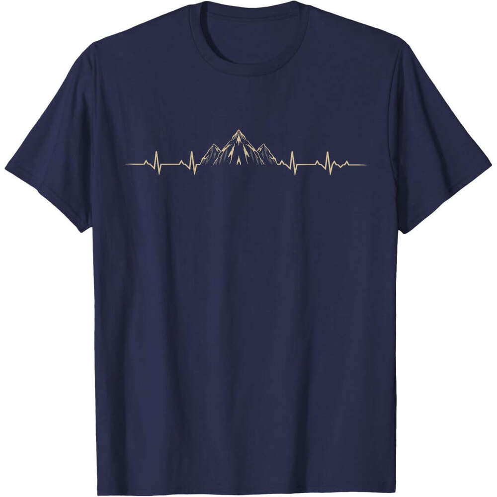 T shirt Mens Outdoors Wildlife Forest Nature Heartbeat Mountains Hiking T-Shirt shirts tshirt graphic tee Casual tops summer clothes Short sleeve Free