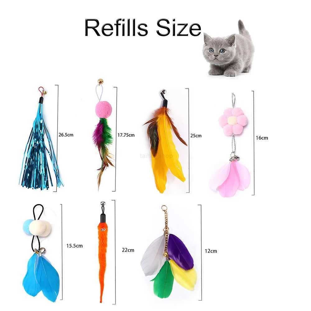 10pcs Cat Wand Toy Refills Cat Feather Toys Accessories for Cat Fishing Pole Assorted Teaser Refills with Bell for Indoor KittenXJ240801