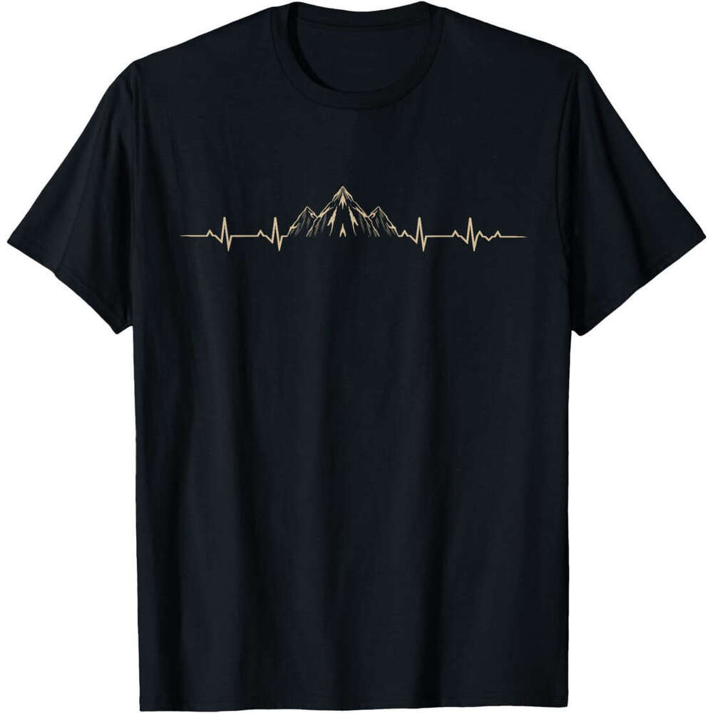 T shirt Mens Outdoors Wildlife Forest Nature Heartbeat Mountains Hiking T-Shirt shirts tshirt graphic tee Casual tops summer clothes Short sleeve Free