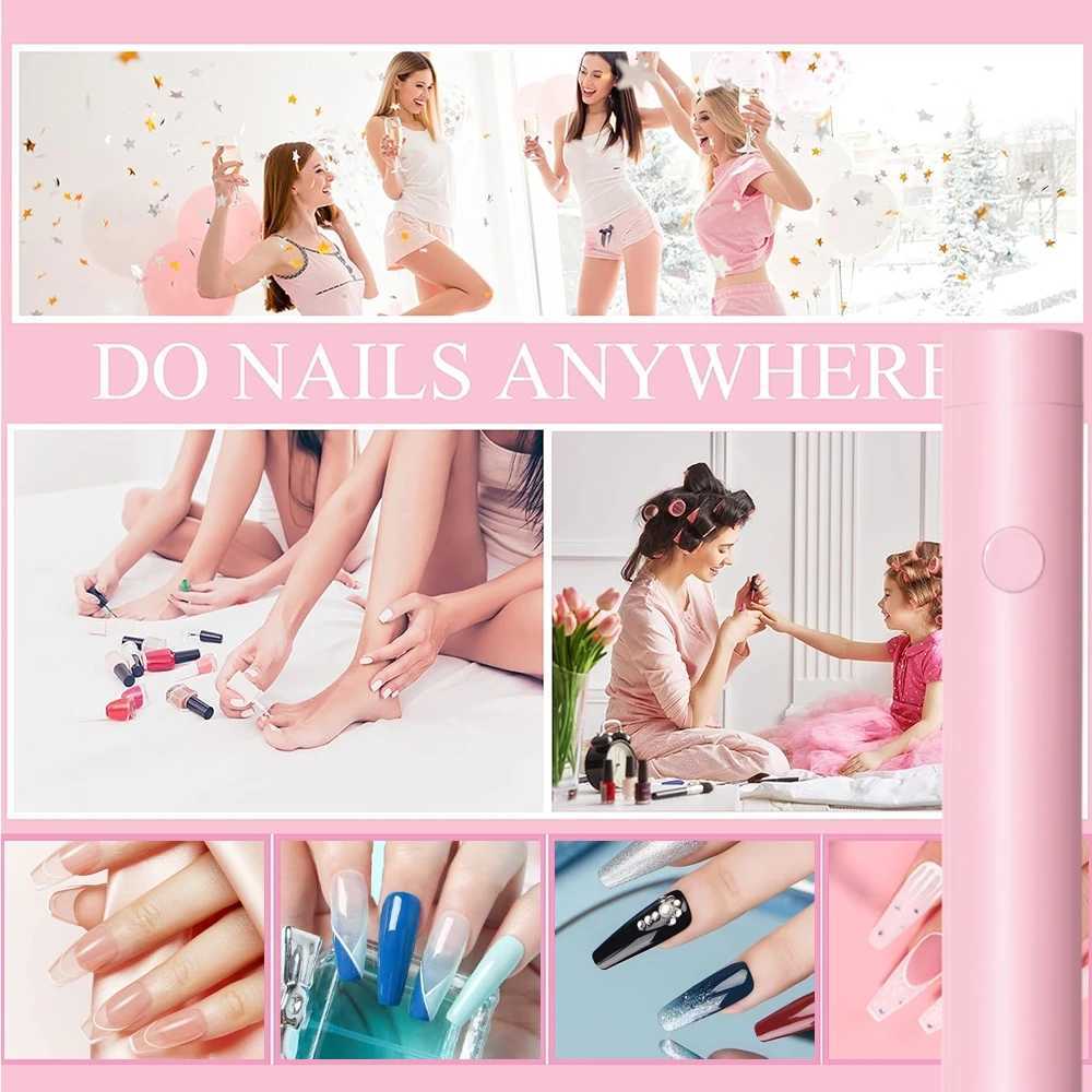 LULAA Portable Nail Dryer UV Led Lamp Rechargeable Quick Drying Varnish Gel Polish Curing Nail Lamp Nail Art Tool Home Salon UseCL2400806