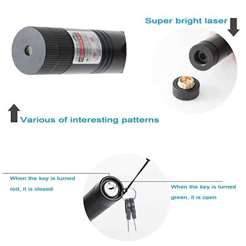 Tactical 303 Green Laser Pen Hunting Sight Laser With 18650 Battery Charger For Travel Outdoor Camping Hiking Torch Flashlight B240801