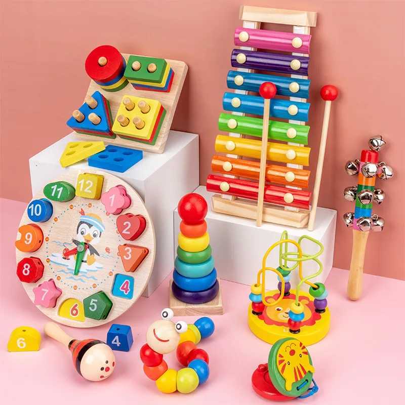 Montessori Baby Toys Kids 3D Wooden Puzzles Early Learning Baby Games Toys Educational Wooden Toys For Children 1 2 3 Years Y240801