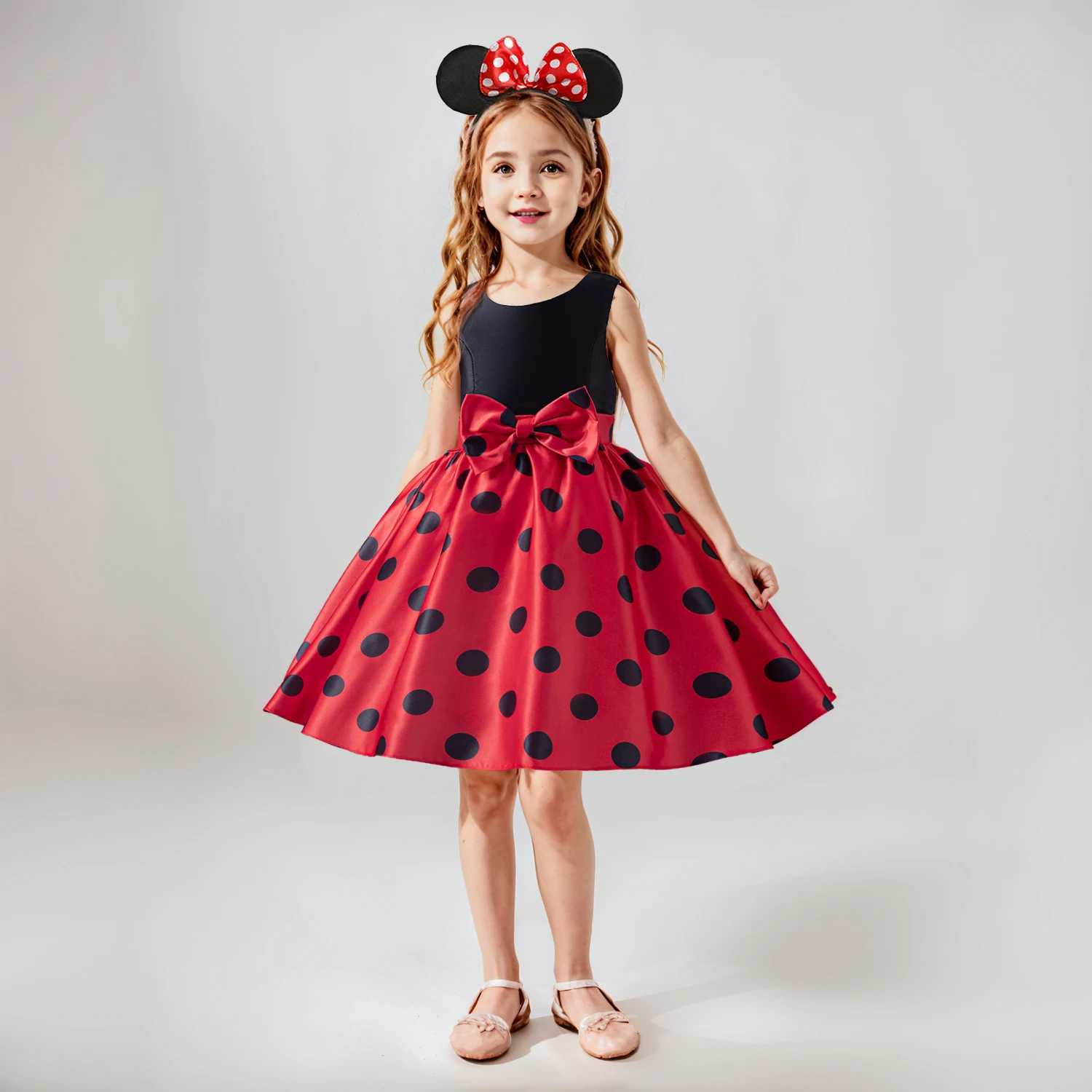 Minni Mouse Dresses for Girls Birthday Party Tutu Gown Halloween Costume for Kids Polka Dot Dress Christmas Carnival ClothesY240809