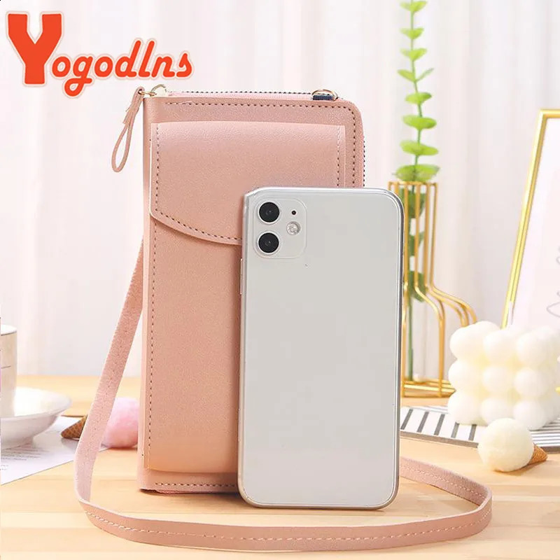 Yogodlns Casual Cellphone Crossbody Bag For Women PU Leather Shoulder Multifuncion Messenger Handbag Flap Lady Pouch Bolsos 240731