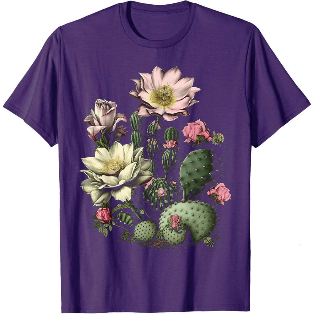T shirt Mens Cactus Succulent Plant Retro Cacti Botany Botanical Graphic T-Shirt shirts tshirt graphic tee Casual tops summer clothes Short sleeve Fre