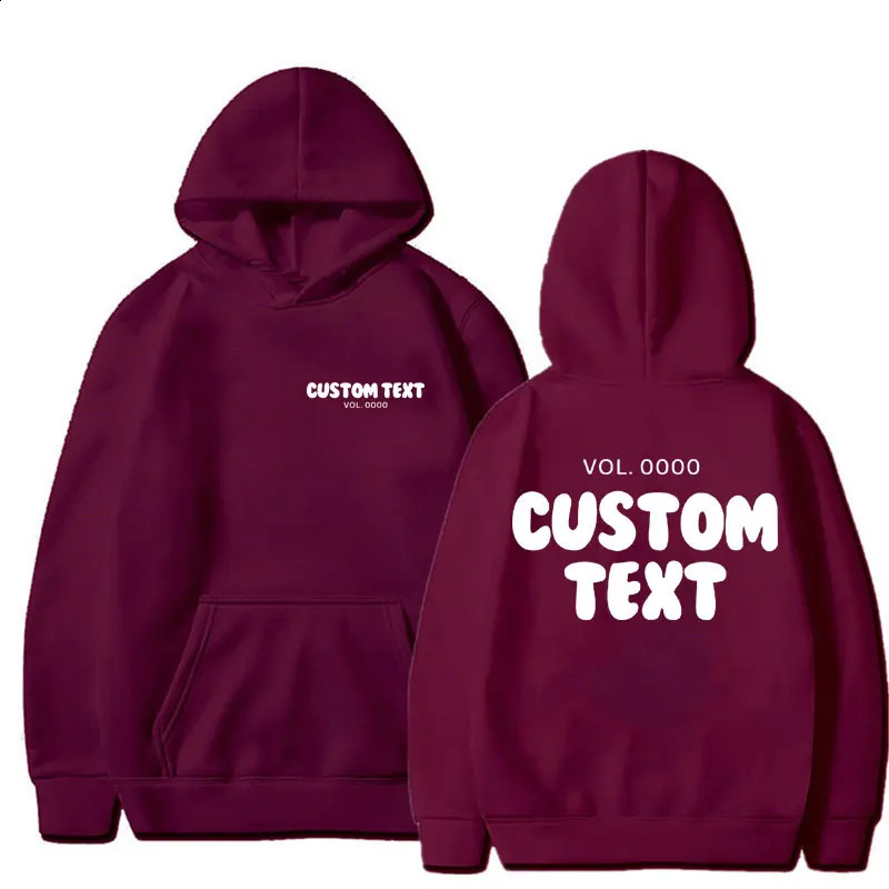 Custom text Hoodies Men Fashion Long Sleeve Sweatshirts men Cool Casual Harajuku Streetwear Pullovers y2k 240801