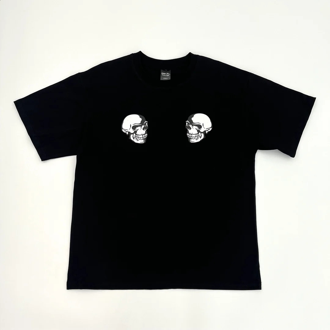 Men Number Nine Skull Head guitar T Shirts T-Shirt Hip Hop Skateboard Street Cotton T-Shirts Tee Top US size R037 240801