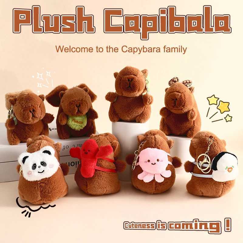 Fashion Capybara Plush Toys Women Cute Capibara Bag Pendant Keychain Kids Backpack Decor Party Birthday Gift Fluffty Doll Y240801