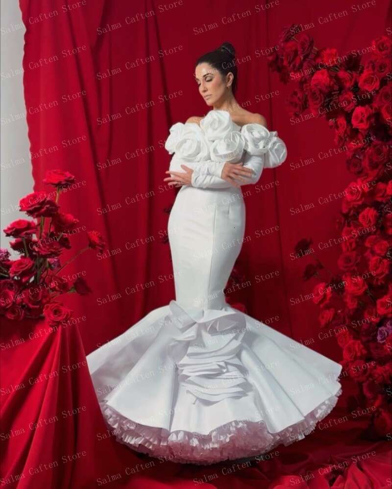 Elegant Matte Satin Mermaid Dress Off Shoulder Ral Woman Clothes D Wers Evening Dresses Ever Pretty Gown Lz0304