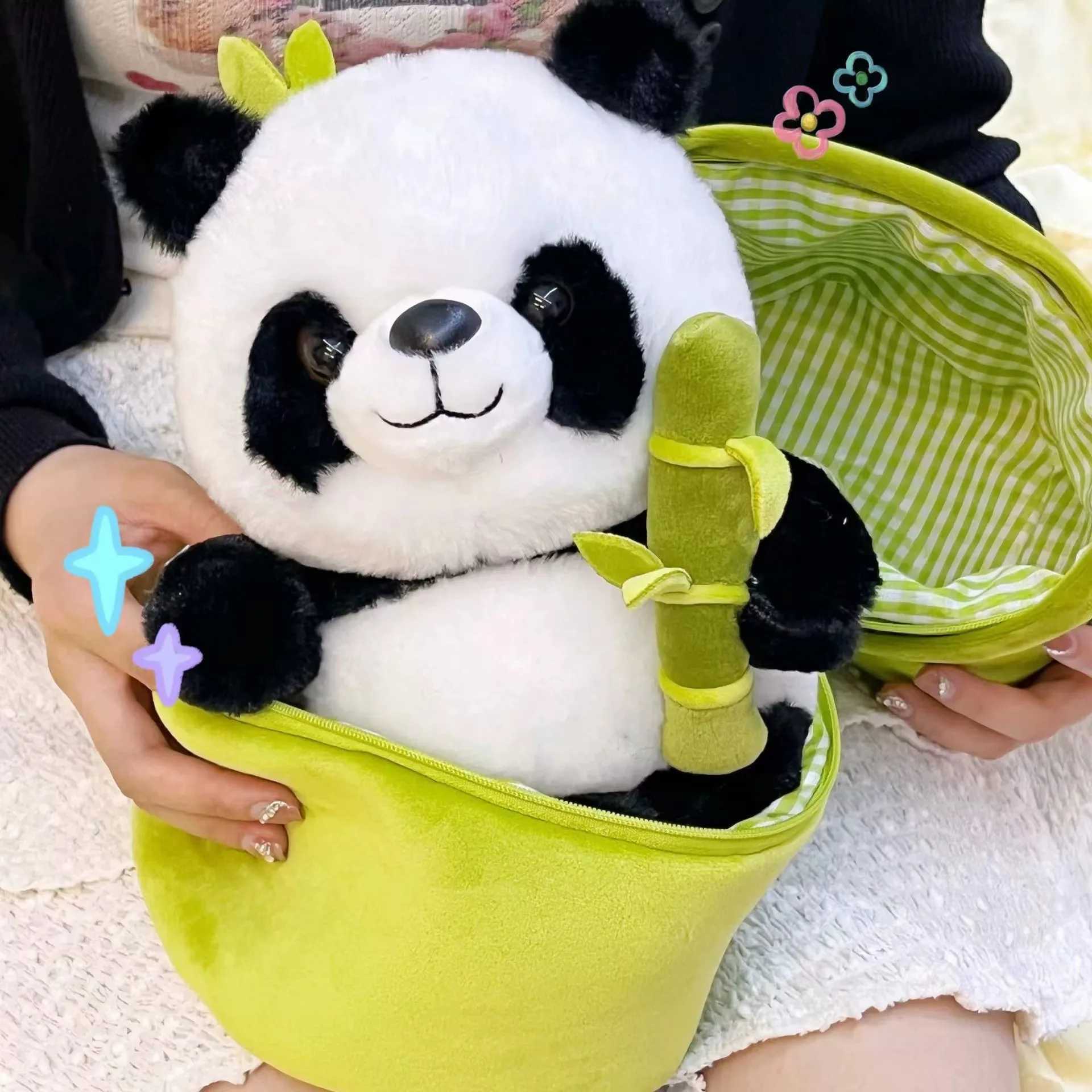 Panda Bamboo Plush Stuffed Doll Soft Animals Children Toy Pillow Cartoon Kawaii Dolls Girls Kids Lover Gifts Home DecorationM240801