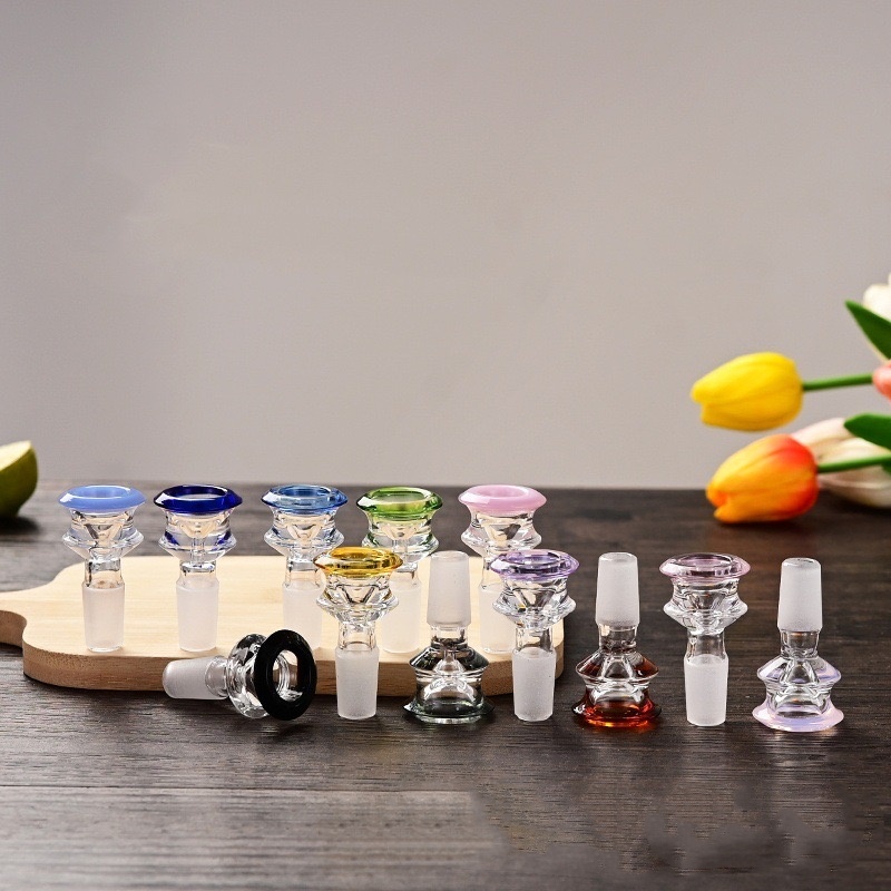 Super thick 14mm Glass Bowl HOOKAHS Color Mix Bong Male Bowl Piece For Water Pipe Dab Rig Smoking Bowls