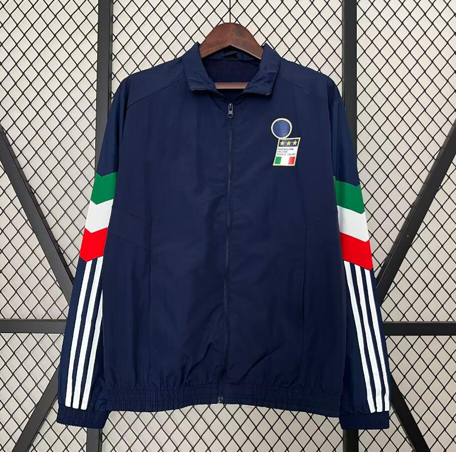 2024 2025 men ItaLY Waterproof football jacket Long sleeve soccer full zipper Hooded Tracksuits Windbreaker hoodie football jackets coat Sweate