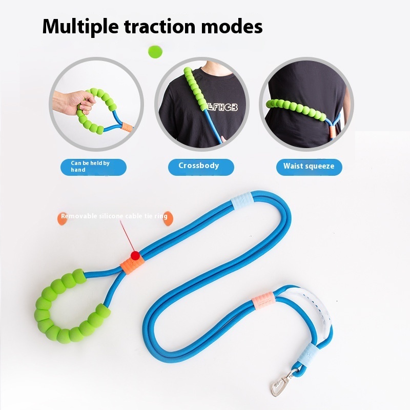 Dog leash, pet walking rope, dog chain, p rope, p chain, explosion-proof punch, hands-free walking tool