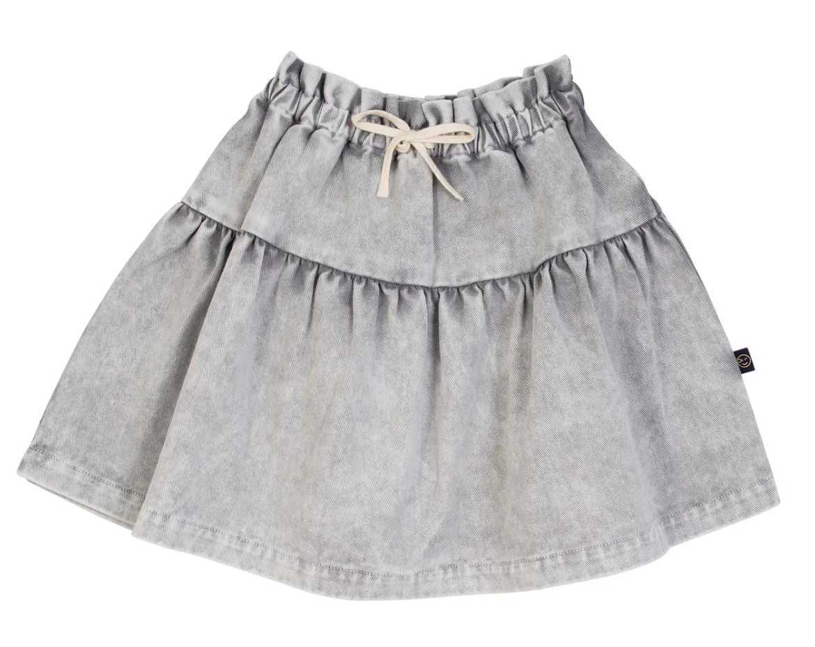 Summer Boys and Girls Denim Shorts New Fashion Childrens Clothing Blue Ruffle Button Elastic Waist A-Line Mini Skirt W240801