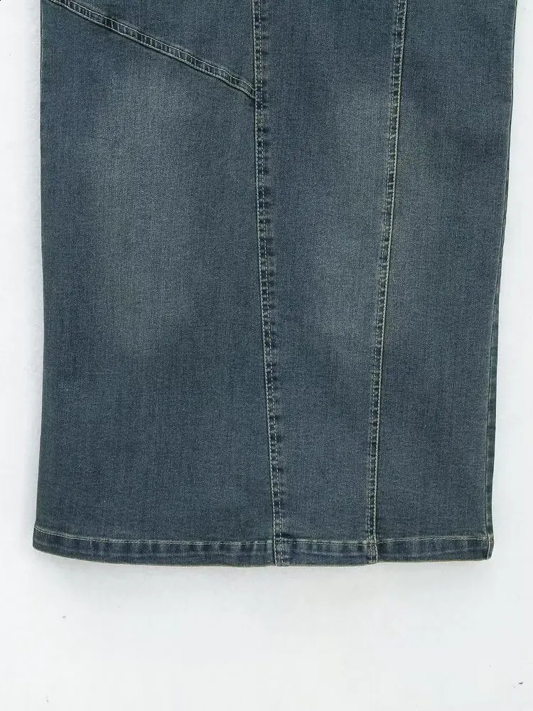 Fashion Women Denim Dress Vintage Blue Long Sleeve Back Zipper Dresses For Women Spring Causal Slim Fit Ladies Long Dresses 240801