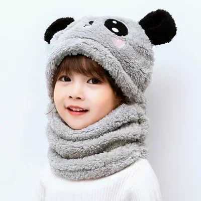 Hat for Girls Boys Scarf Thicken Cap Newborn Photography Baby Stuff Winter Children Hat Plus Fleece Kids Caps 1-10YearsXJ241213