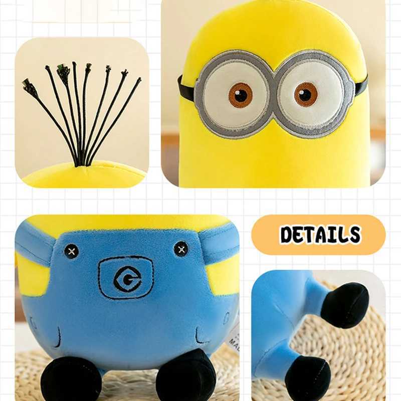 Cute Minions Movie Characters Yellow Plush Toys Bob Stuart In Jeans Soft Dolls Toys Hobbies Christmas Birthday Gift 1pcs Y240801