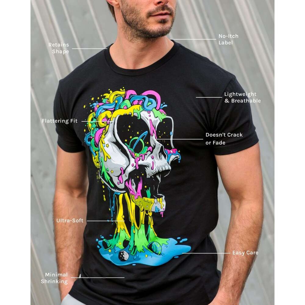 25ss Halloween T shirt Mens Graphic Cool Edgy Trippy Design Casual Tees Streetwear Skeleton Skull shirts tshirt graphic tee tops summer clothes Short