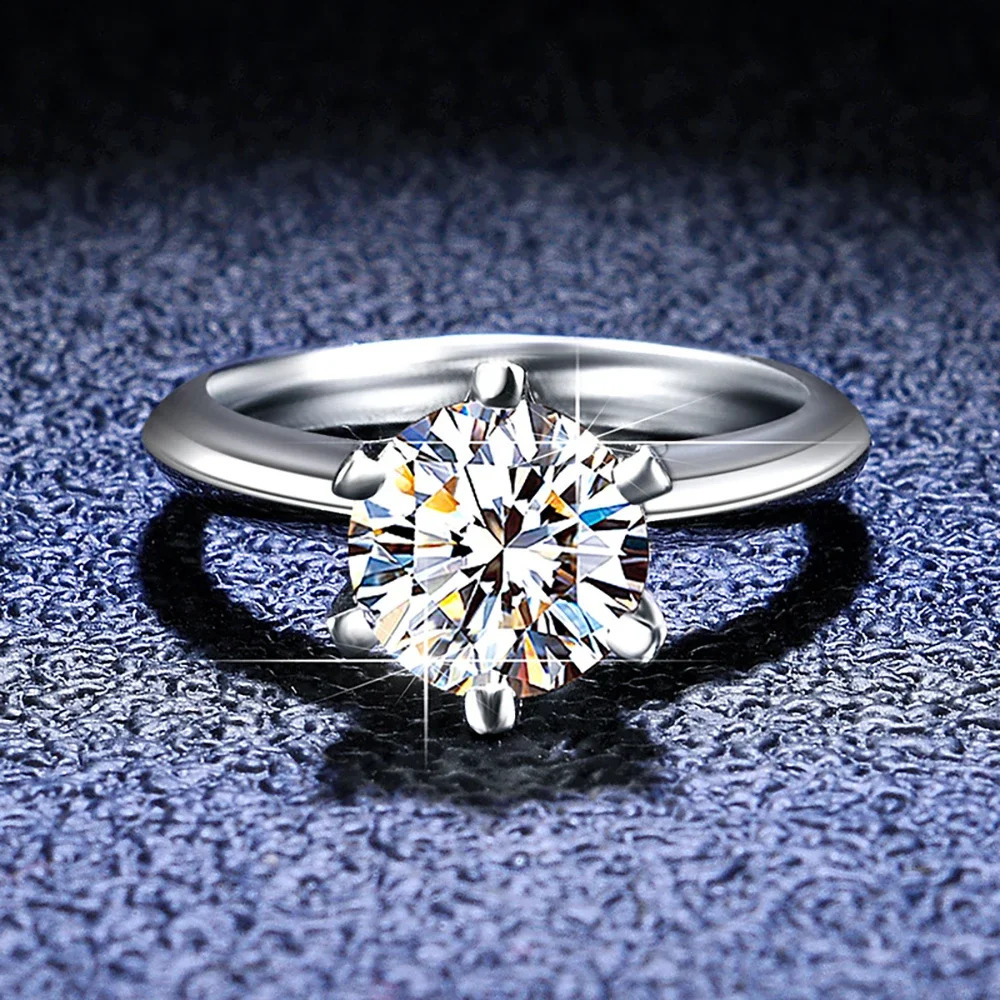 GRA Certified 0.5-3CT Ring for Women D Color VVS1 Lab Diamond Solitaire Rings Engagement Promise Wedding Band Jewelry 240713